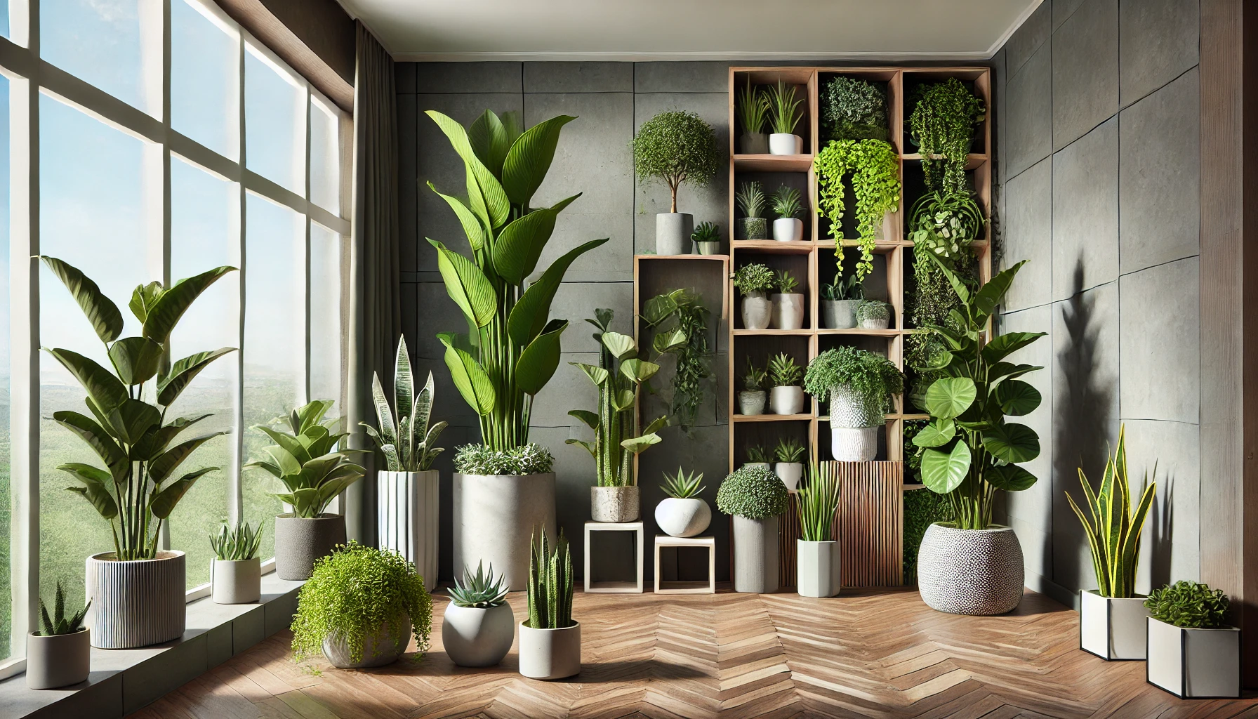 Balanced Indoor Plant Arrangement for Visual Impact