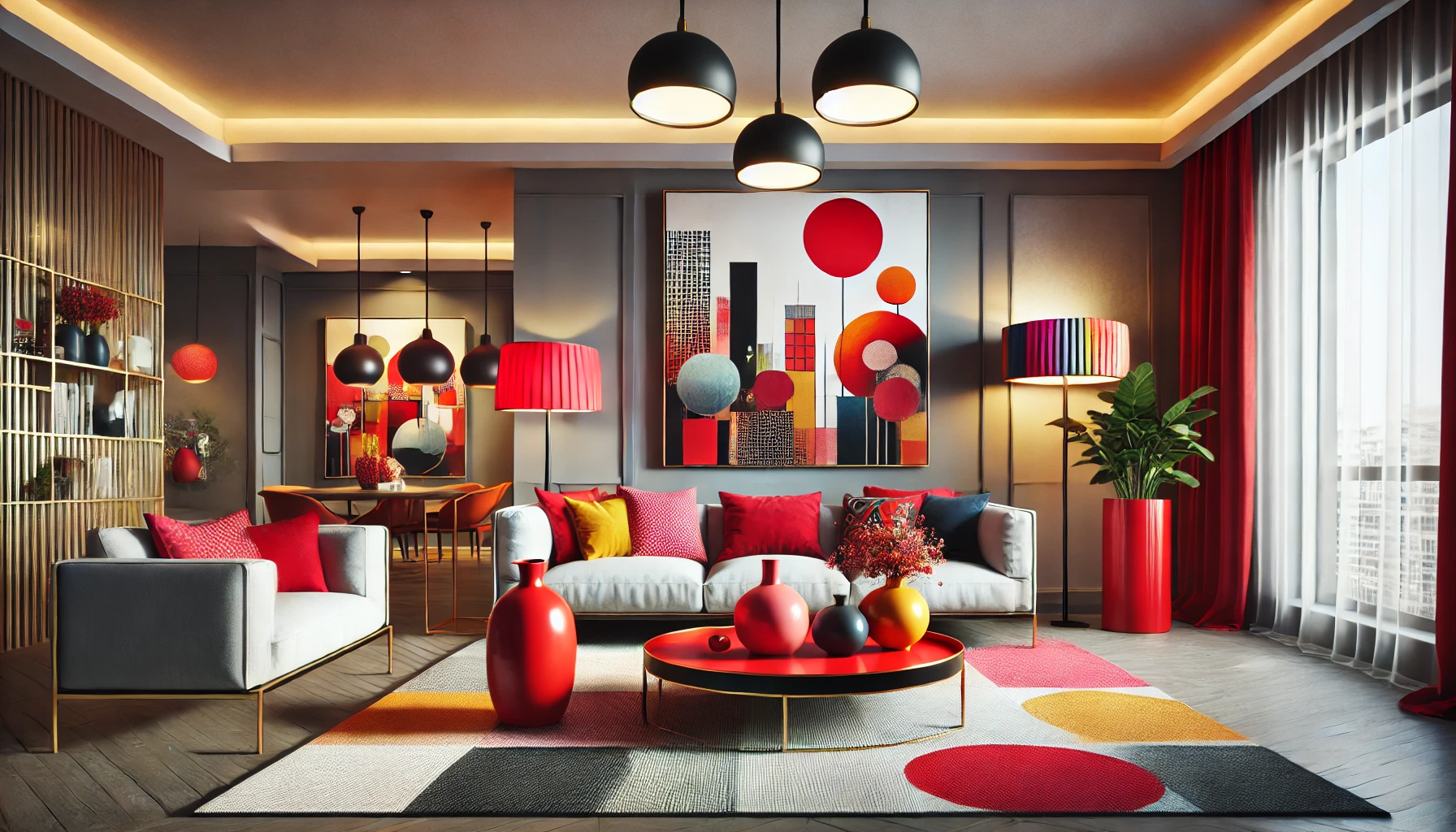 Bold Color Accents with Vibrant Decor and Accent Lighting