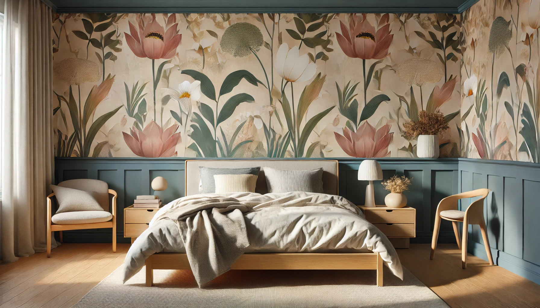 Bold And Serene Wallpaper For A Relaxing Bedroom Space