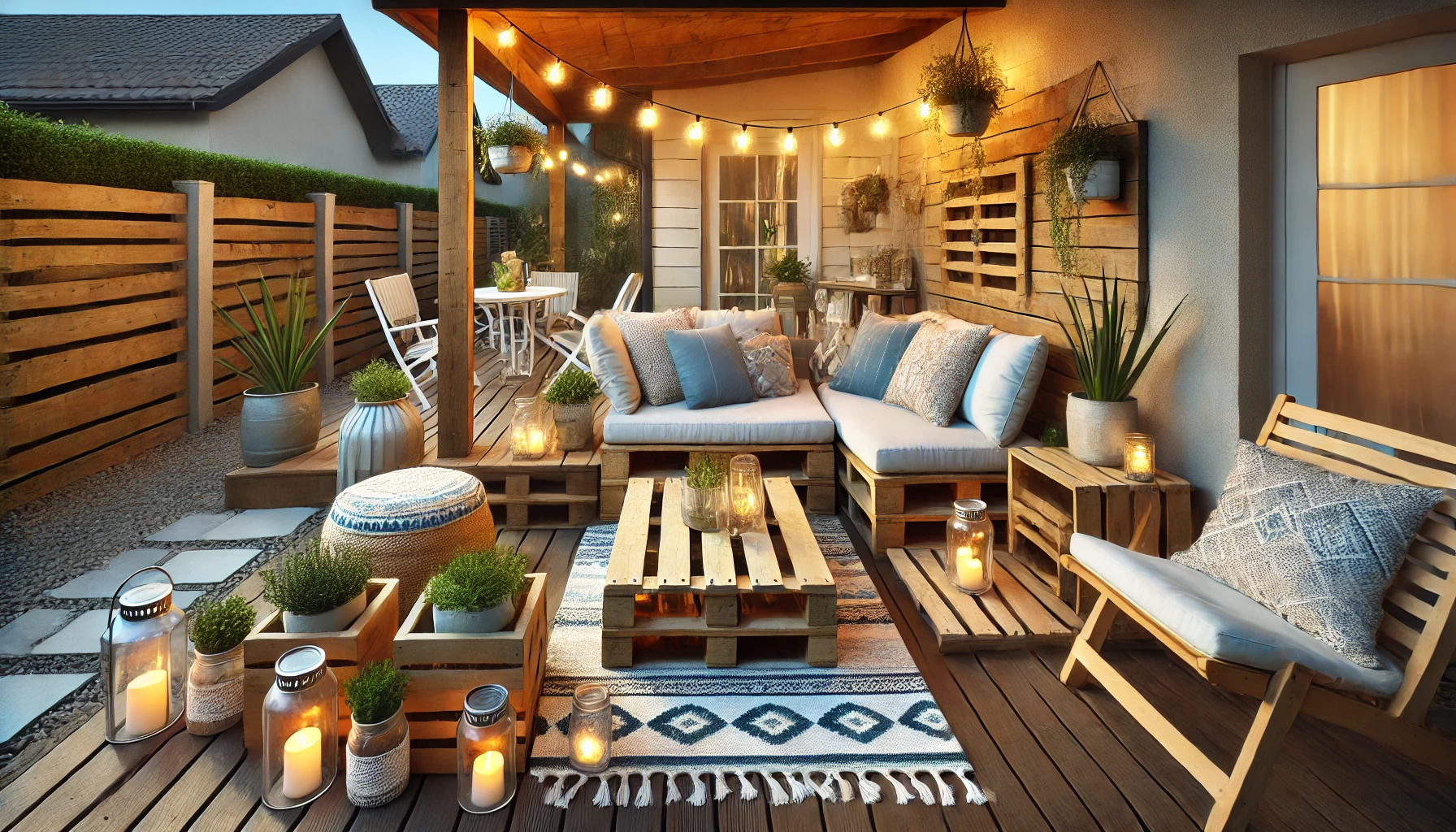 Budget-Friendly Patio with DIY Furniture and Decor