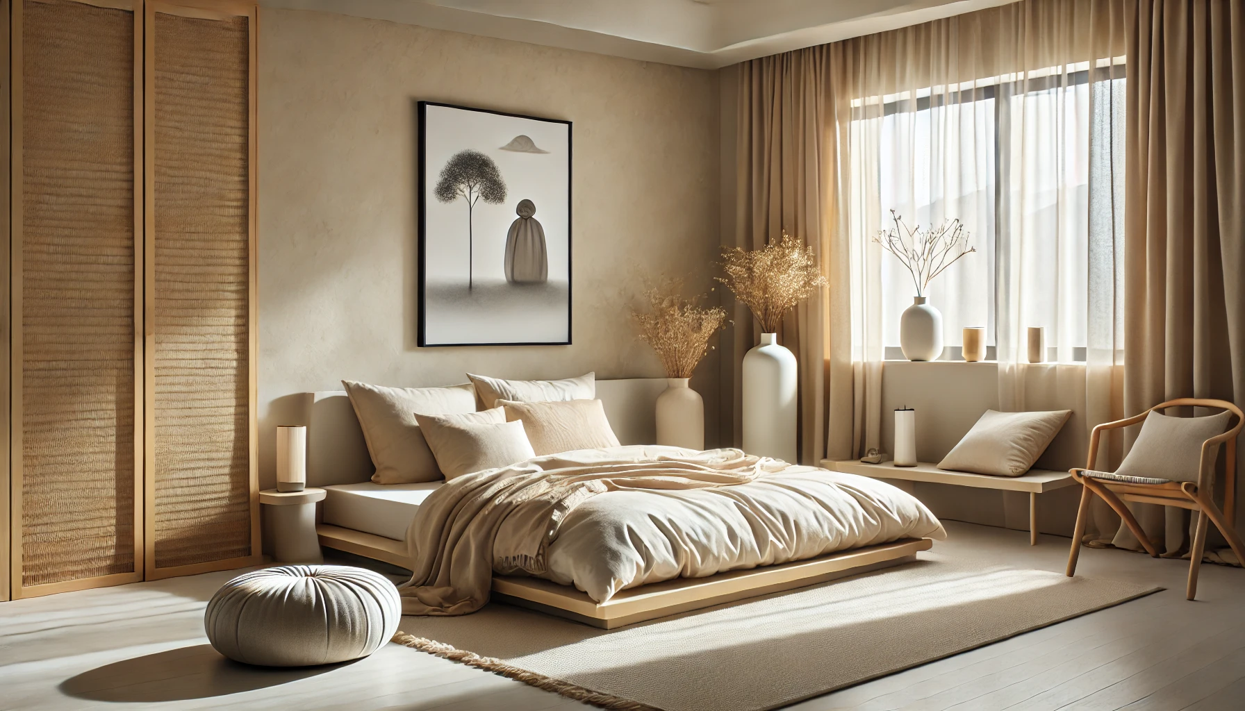 Calming Zen Bedroom with Minimalist Decor