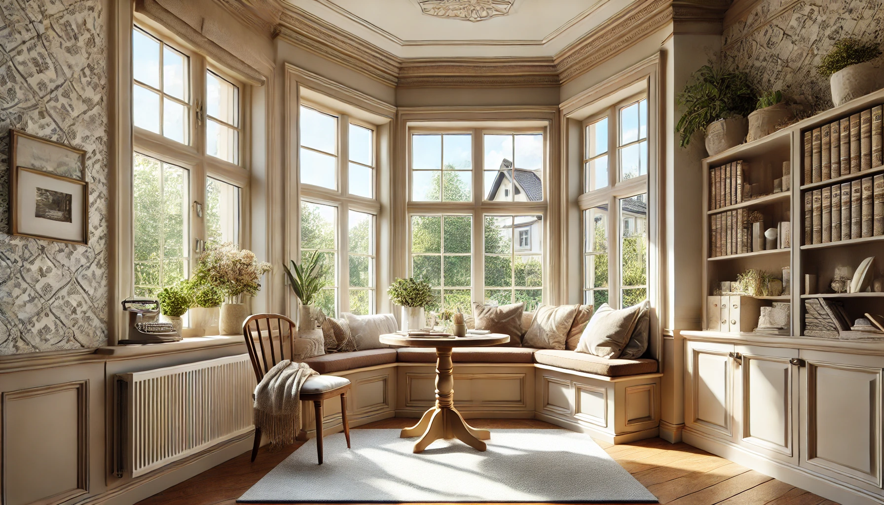 Cozy Nook with Traditional Bay Window Design