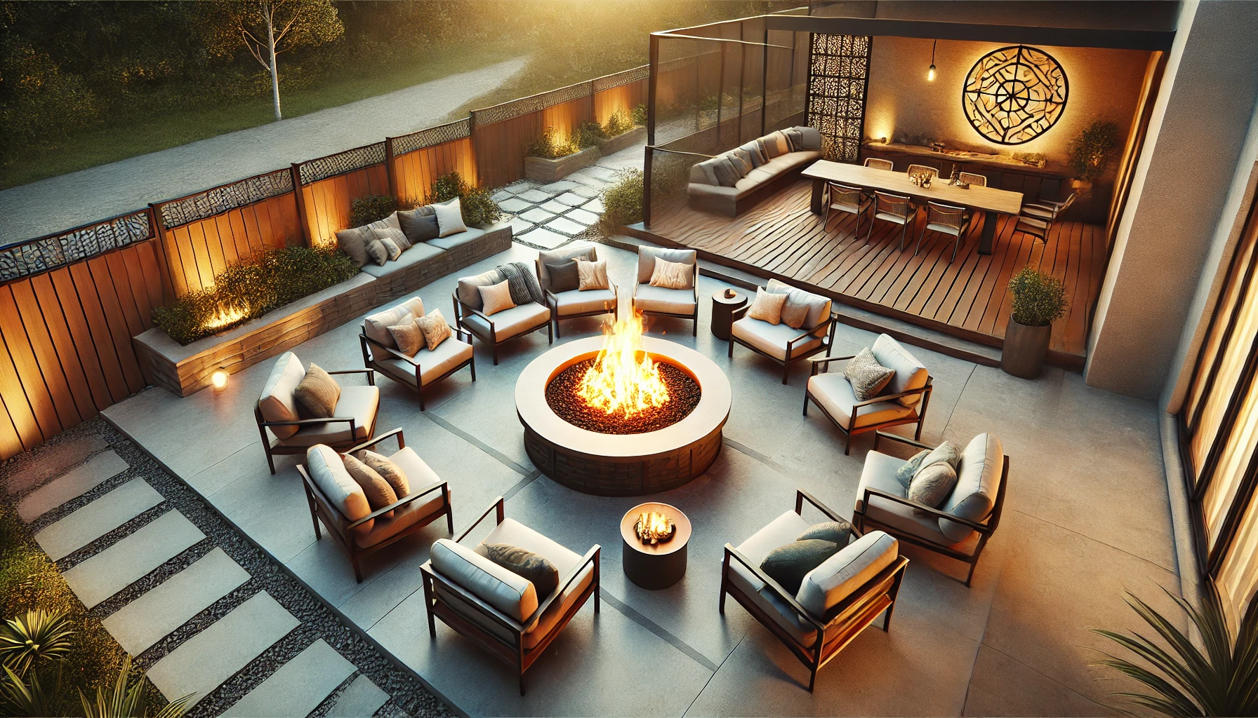 Cozy Patio with Central Fire Pit