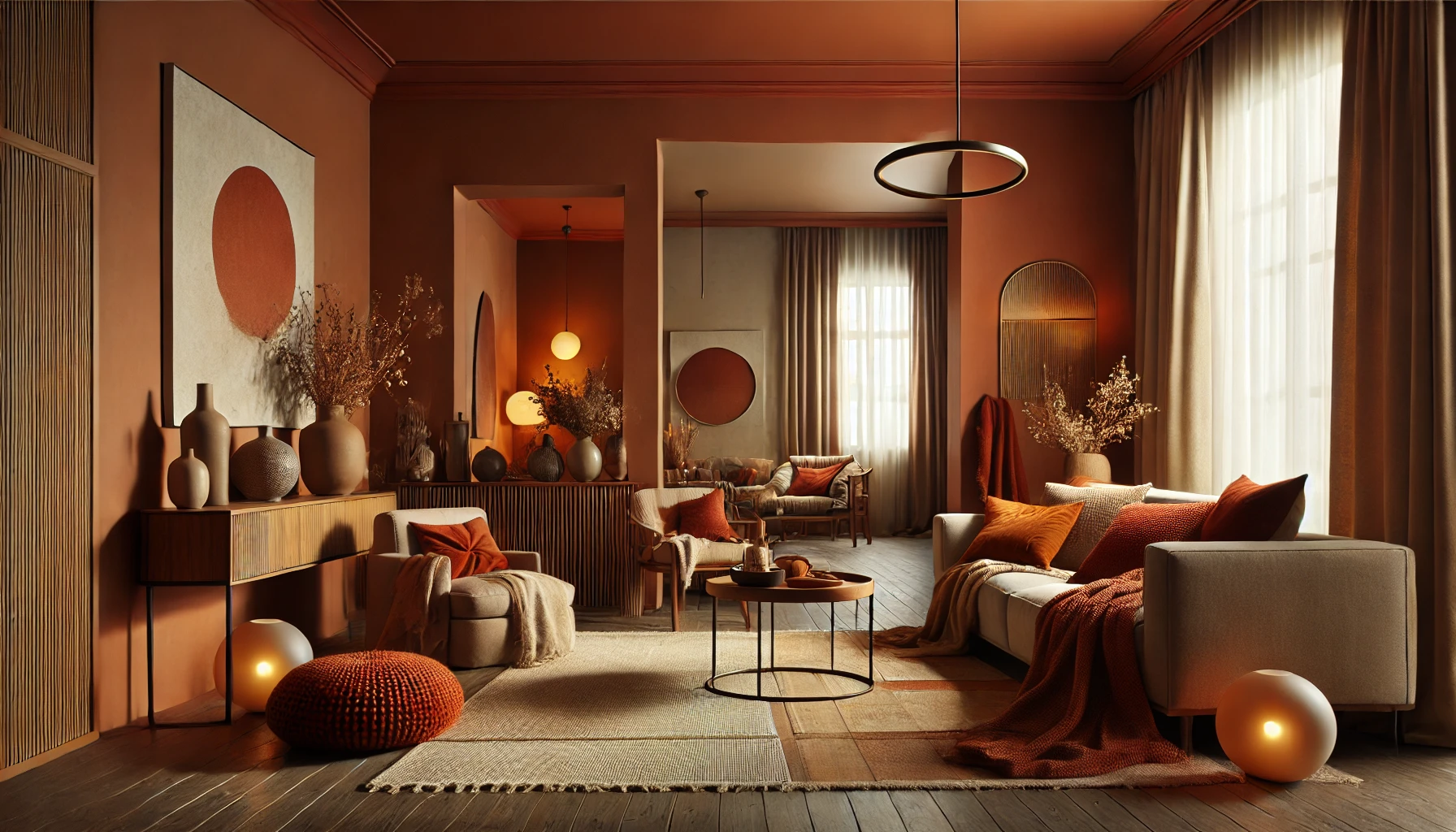 Cozy Terracotta and Burnt Orange Home Interior