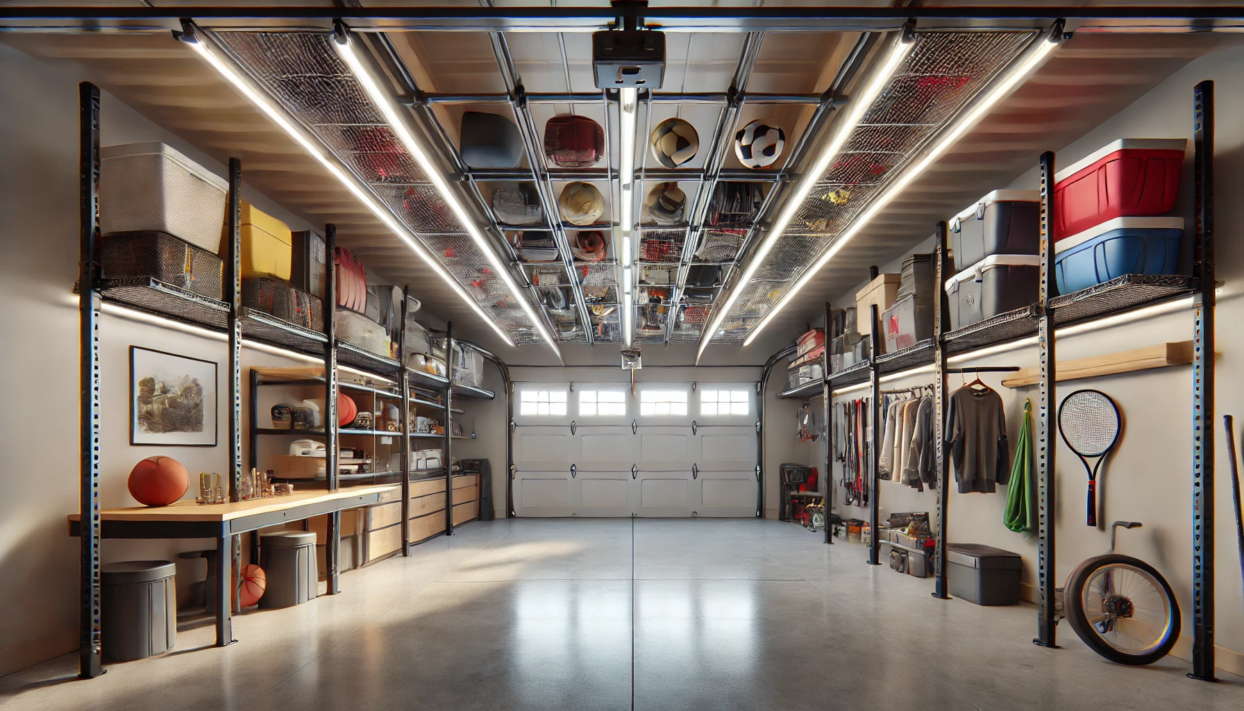 Elegant Ceiling Storage Racks for Garage Organization