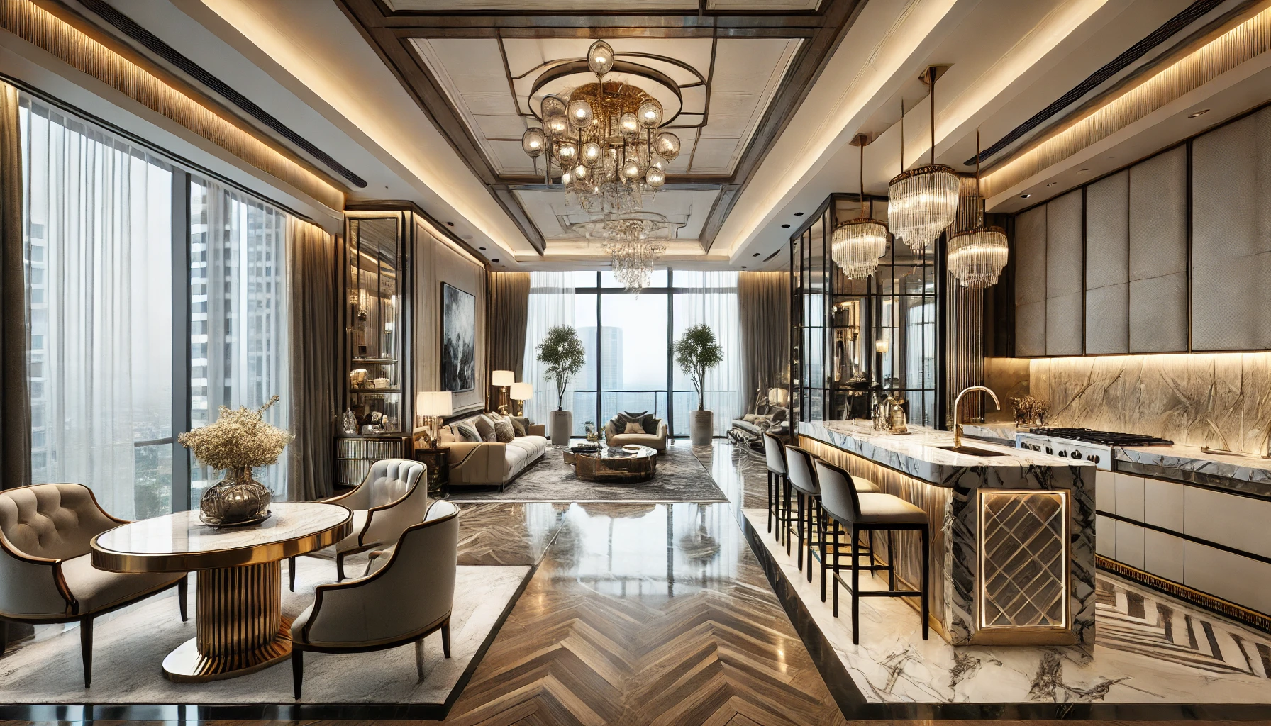 Elegant Luxury Apartment With High End Finishes And Lighting