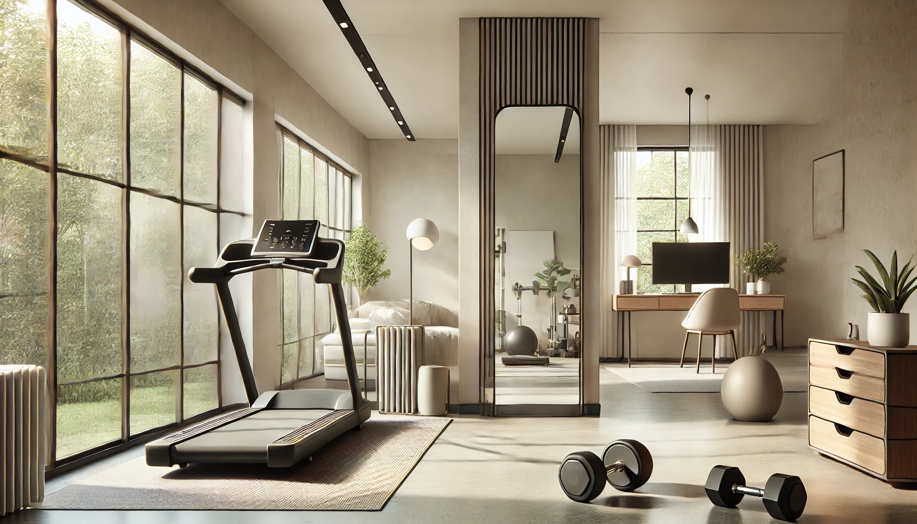 Elegant And Simple Modern Home Gym Design