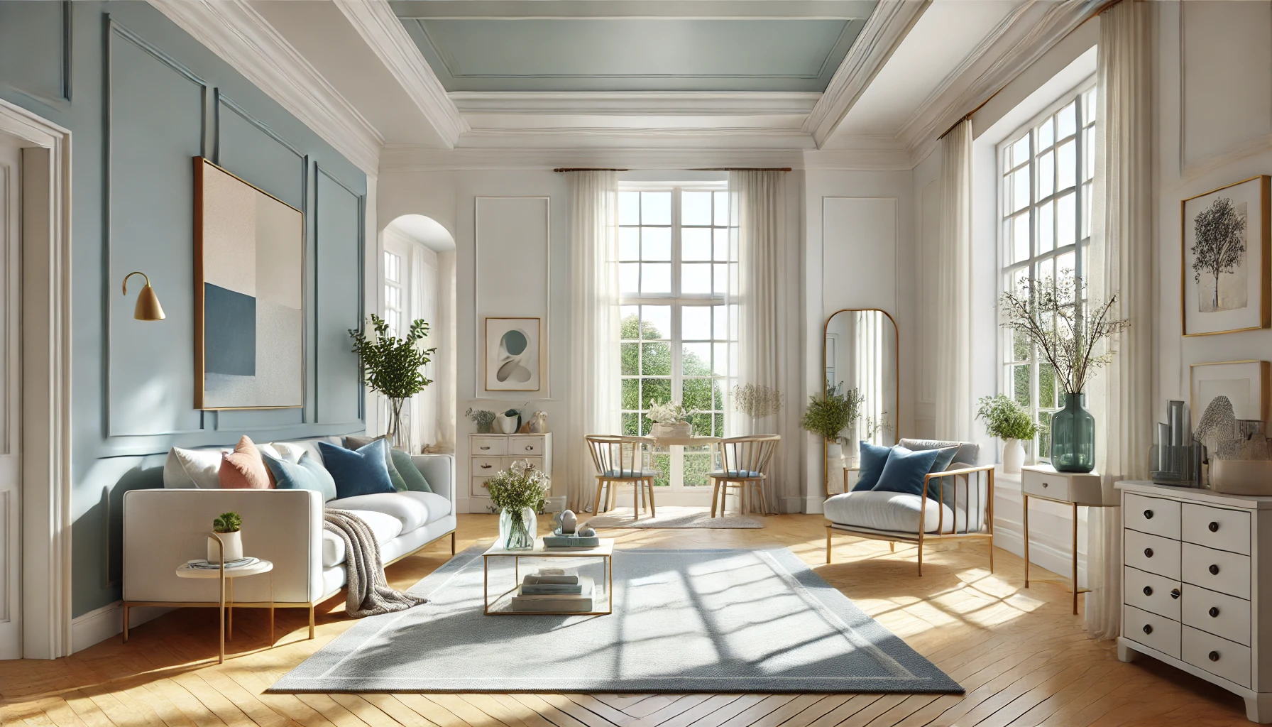 Enhancing Natural Light With Light Neutral Paint Colors And Bold Accents