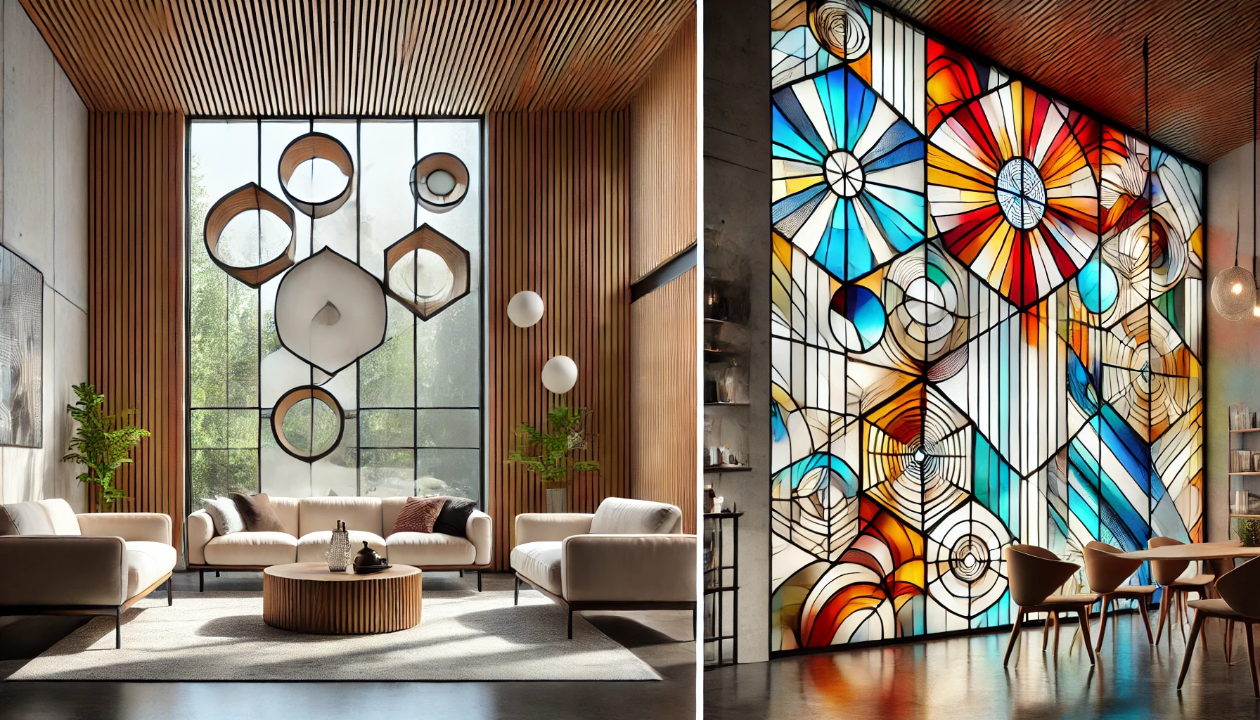 Geometric and Stained Glass Windows for Unique Home Design