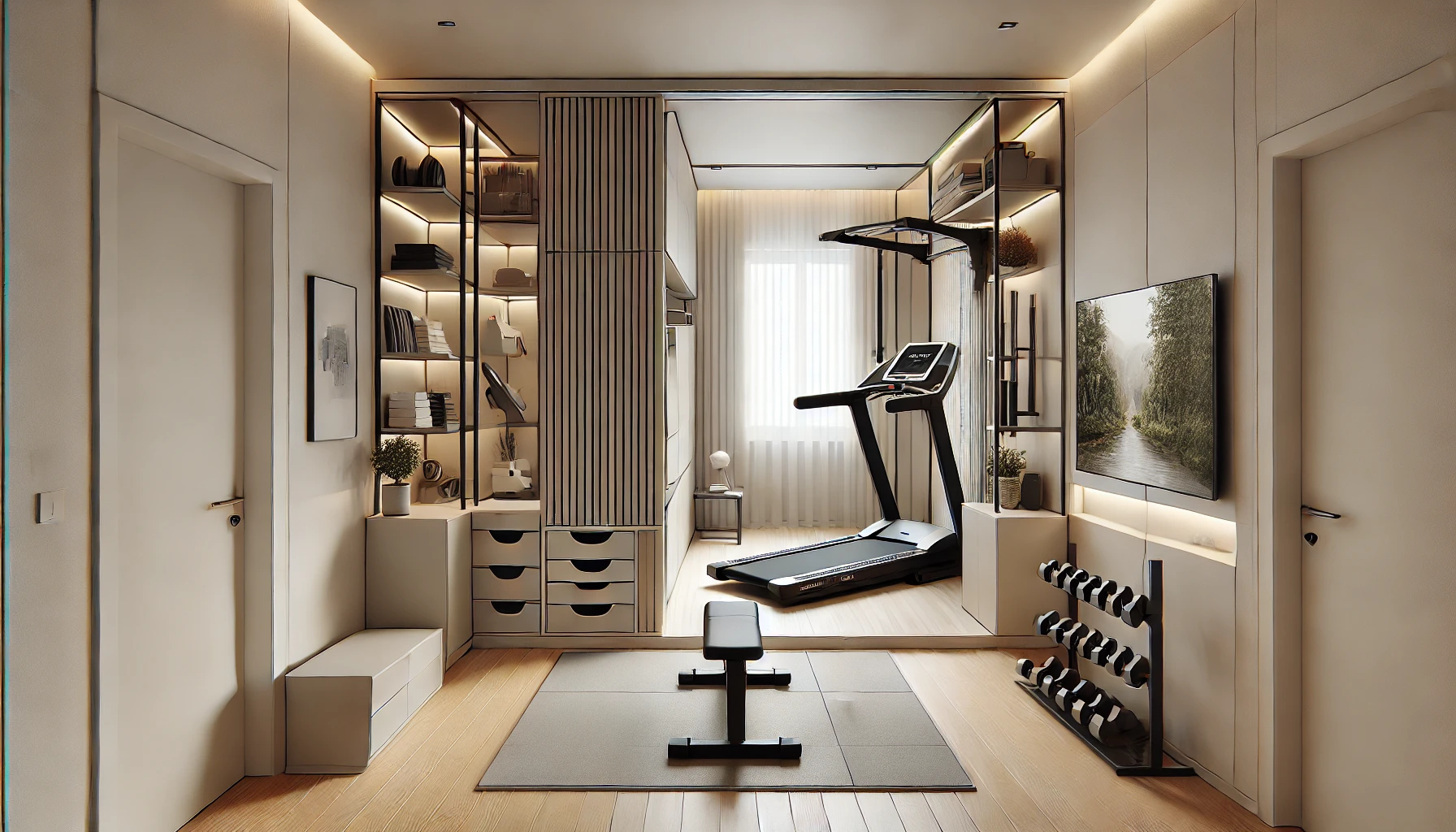 Minimalist And Modern Compact Home Gym Design