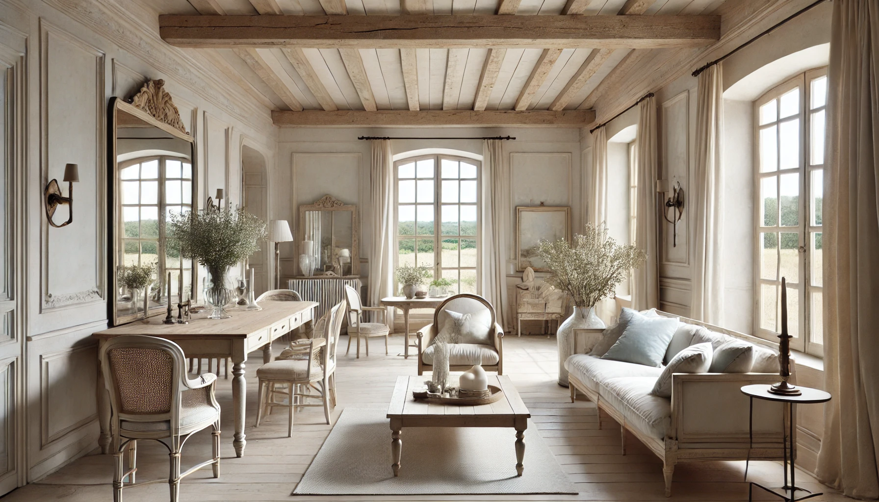 Modern French Country Interior Blending Elegance and Minimalism