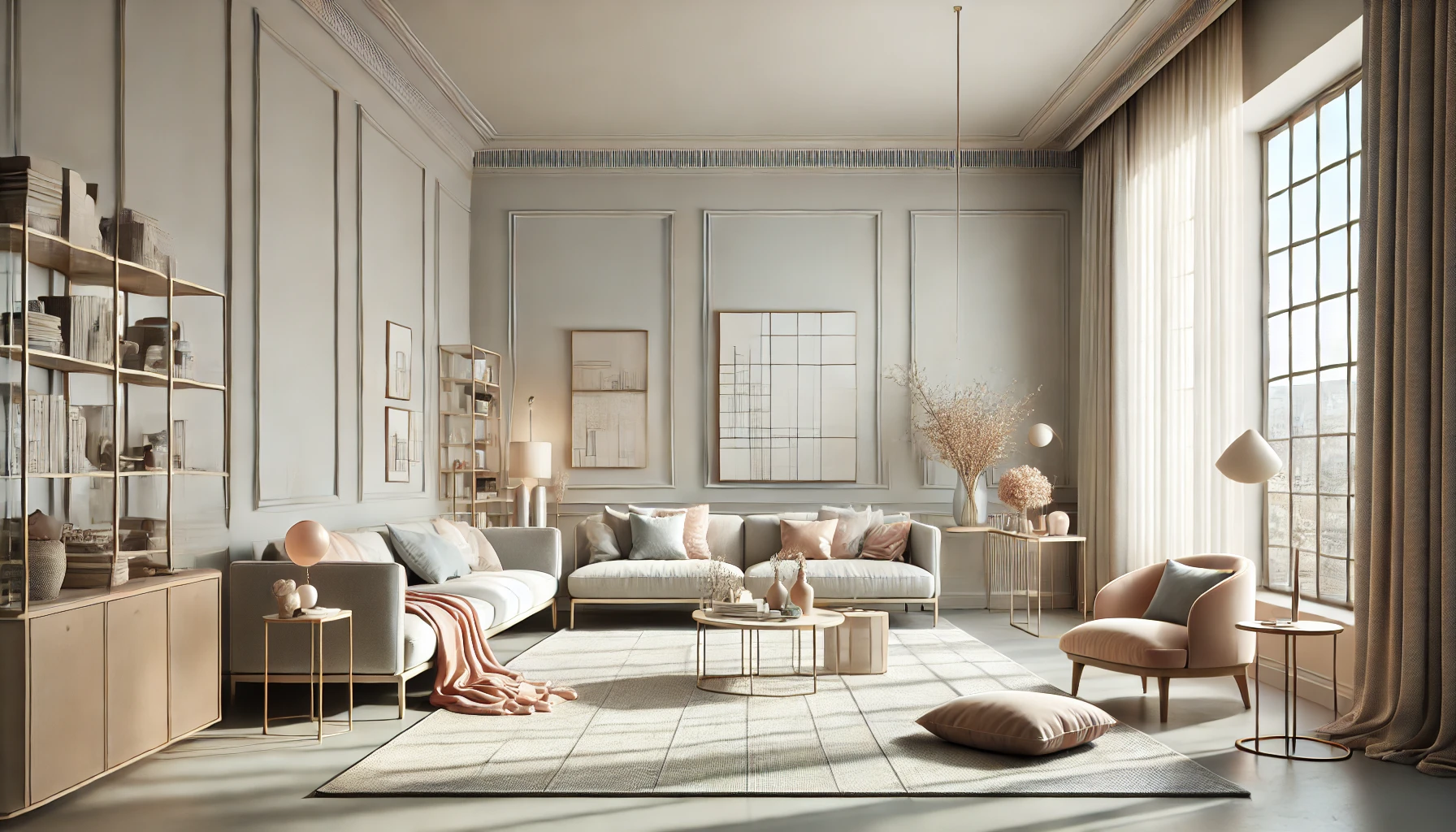 Modern Living Room With Soft Neutral Color Palette