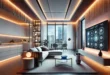 Modern Smart Home Living Room With Advanced Smart Lighting