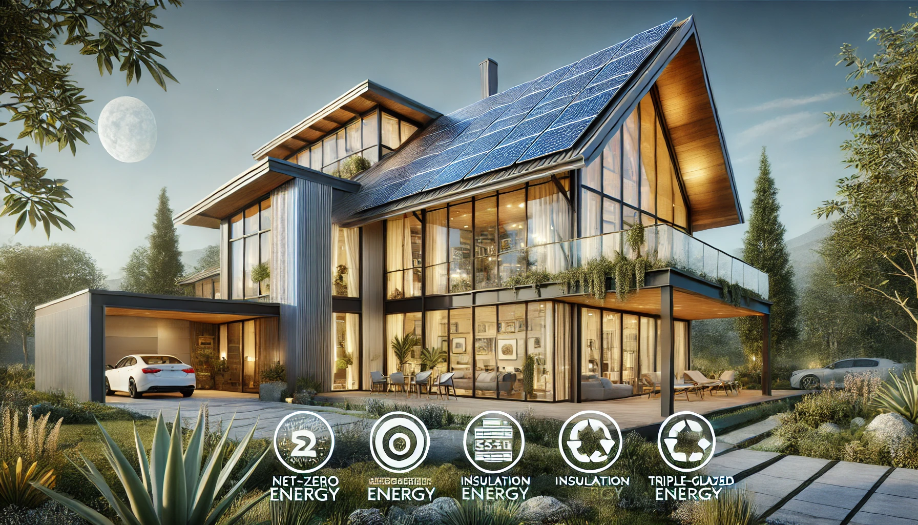 Net-Zero Energy Home with Solar Power and Sustainable Materials