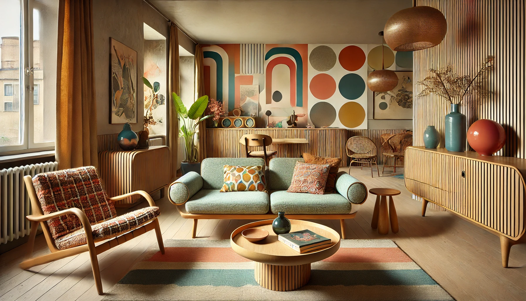 Retro Modern Living Room With Mid Century And 70s Design Revival