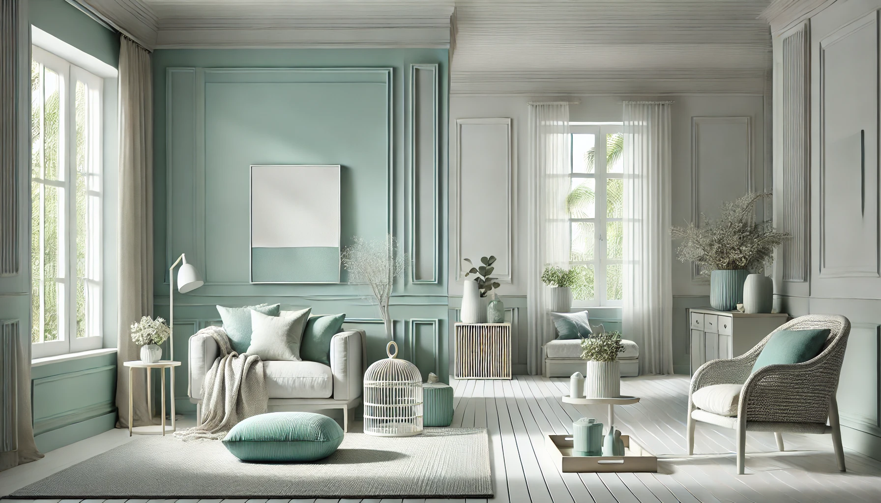 Serene Cool Toned Home Interior With Soft Blues And Slate Grays