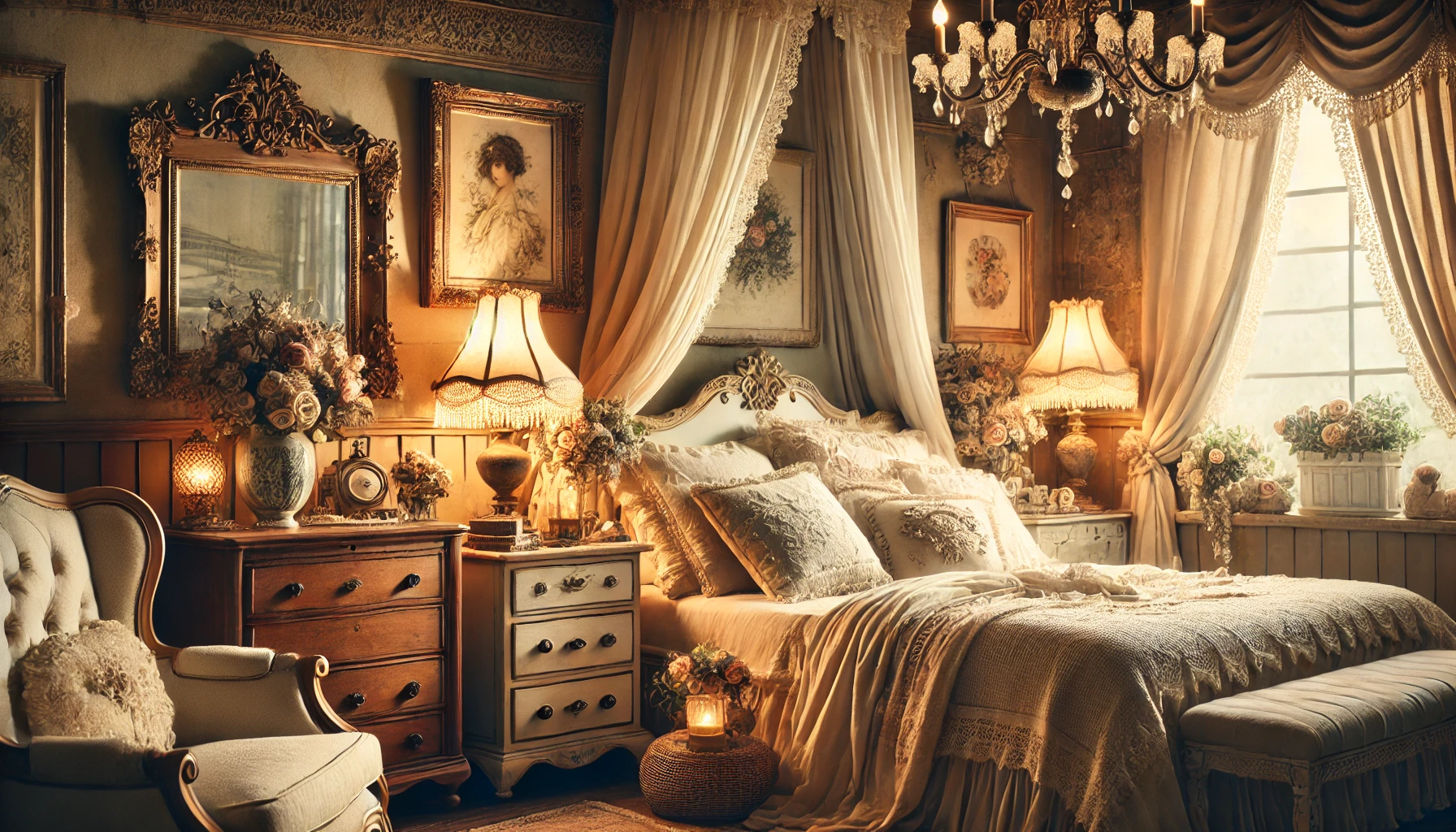 Serene Vintage Inspired Bedroom Retreat