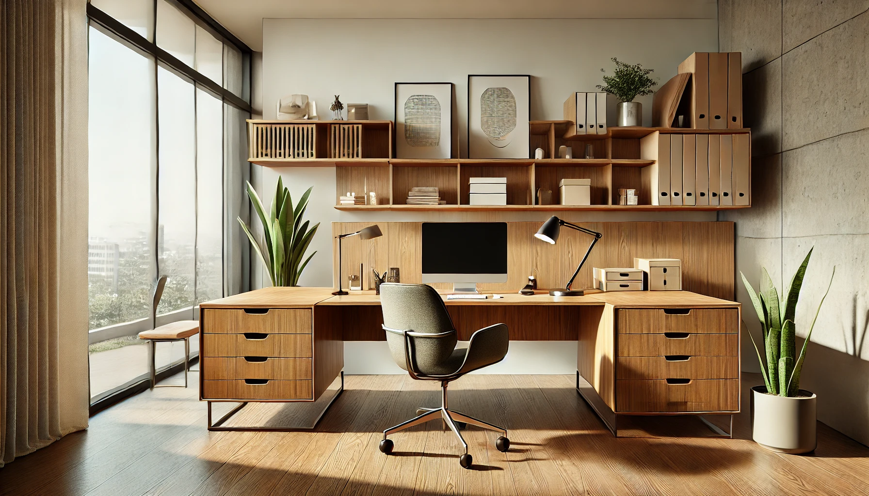 Sleek Mid-century Modern Office Design