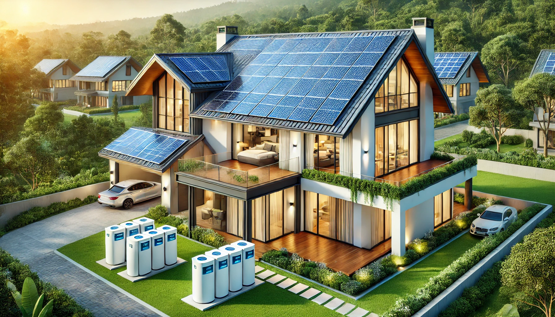 Solar-Powered Home with Battery Storage System