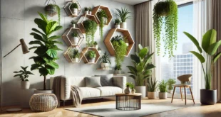 Stylish Indoor Living Room With Elegant Plant Arrangement